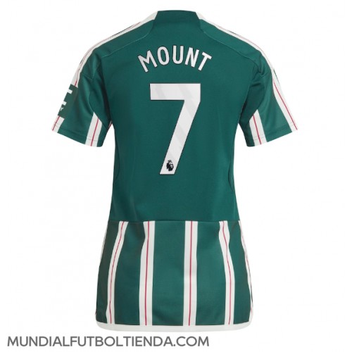 Camiseta Manchester United Mason Mount #7 Segunda Equipación Replica 2023-24 para mujer mangas cortas